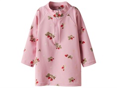 Name It swim shirt fragrant lilac with strawberries UPF 50+  